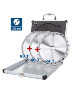 Ensemble 3 lame Scheppach pour scie circulaire pour bois, aliminium, pvc ø210 mm