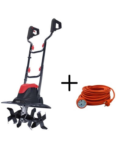 1 - Motoculteur motobineuse electrique 1,4cv Scheppach mte380 + câble extension