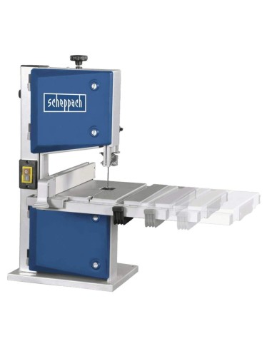 Sega a nastro da banco x legno 350w goniometro e 3 lame incluse Scheppach hbs30