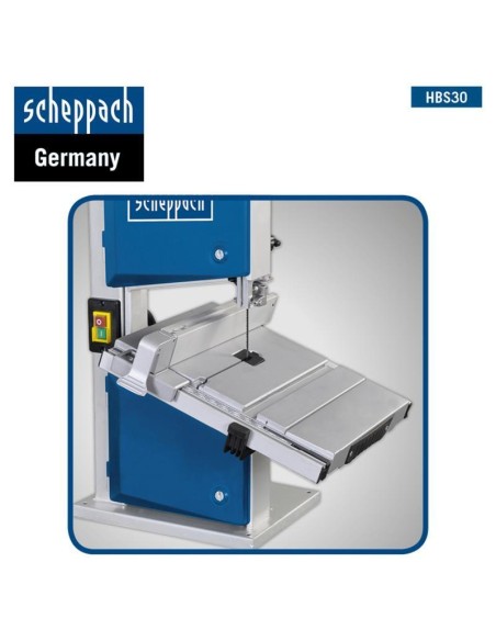 Sega a nastro da banco x legno 350w goniometro e 3 lame incluse Scheppach hbs30