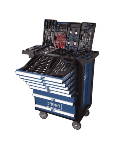 Carrello porta utensili con attrezzi per officina 263pz Scheppach tw1000