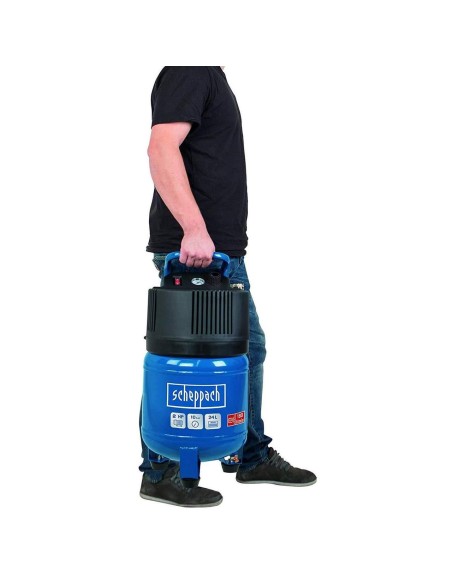 2 - Compresseur d'air eletrique vertical 24 litres Scheppach hc24v kit 8 pieces
