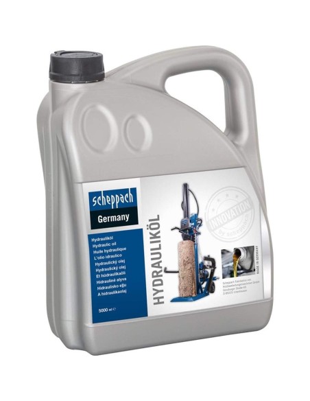 Huile hydraulique de 5 litres pour systemes hydrauliques et machines Scheppach
