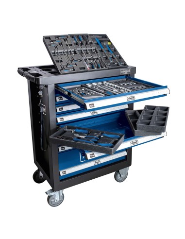 Carrello porta attrezzi per officina con utensili 70pz Scheppach tw1100