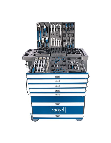 Carrello porta attrezzi per officina con utensili 70pz Scheppach tw1100