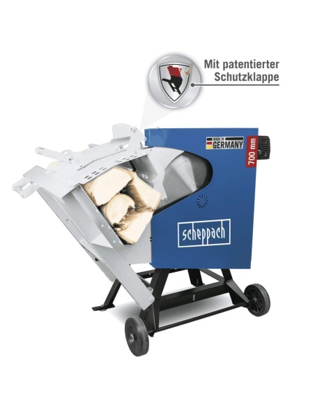 4 - Scie a buches 700 mm pivotant tronçonneuse basculant Scheppach hs720b