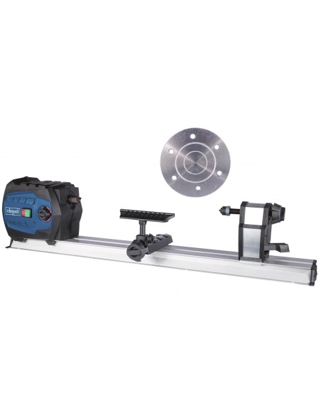 Tour a bois 600mm 550w Scheppach dm600vario + jeu de 8 / ciseaux de tournage