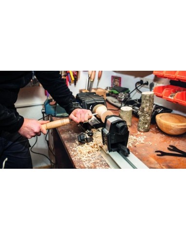 Tour a bois 600mm 550w Scheppach dm600vario + jeu de 8 / ciseaux de tournage