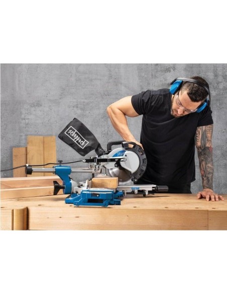 Troncatrice radiale per legno Scheppach hm216 2000w con 2 dischi