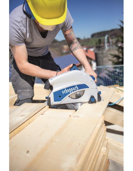 Scie circulaire plongeante rail de guidage 1400mm et accessoires Scheppach pl75