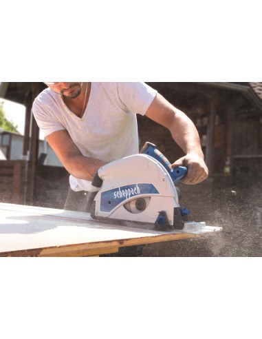 Scie circulaire plongeante rail de guidage 1400mm et accessoires Scheppach pl75