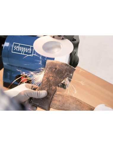 Smerigliatrice da banco Scheppach bg200al da 8" ø200 550w con doppio disco