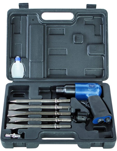 Marteau burineur pneumatique avec 5 ciseau pistolet perforateur Scheppach