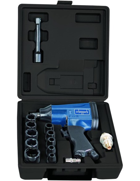 1 - Cle a chocs pneumatique visseuse boulonneuse 1/2" avec 10 douilles Scheppach