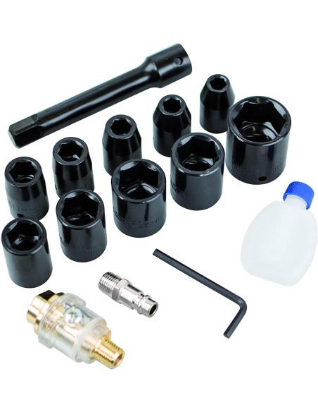 3 - Cle a chocs pneumatique visseuse boulonneuse 1/2" avec 10 douilles Scheppach