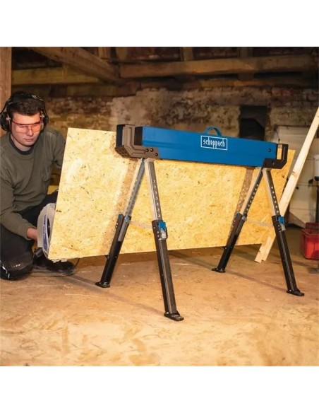 Cavalletti pieghevoli lavoro supporto appoggio richiudibile 2pz Scheppach mwb600