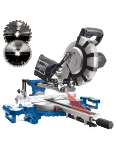 Troncatrice radiale per legno 2000w ø210 Scheppach hm216spx con 2 dischi