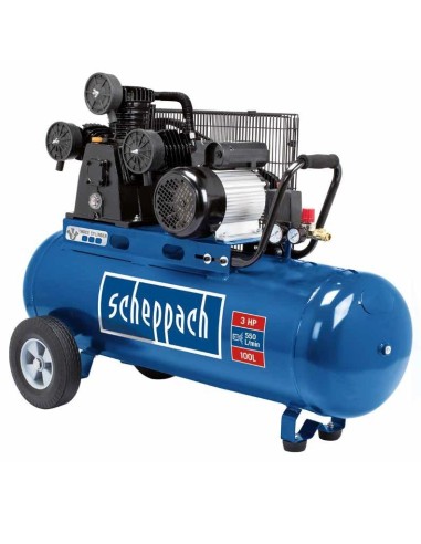 Compresseur d'air a 3 cylindres 100 lt 3000w 4hp 10 bar Scheppach hc550tc 400v