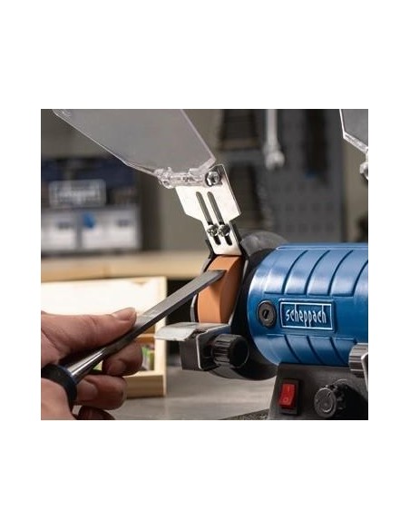 4 - Touret a meules double equipe de mandrin et tuyau flexible Scheppach hg35