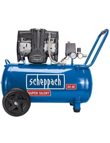 Compresseur d'air silencieux Scheppach hc51si 1500 w 50 litres 8 bar sans huile