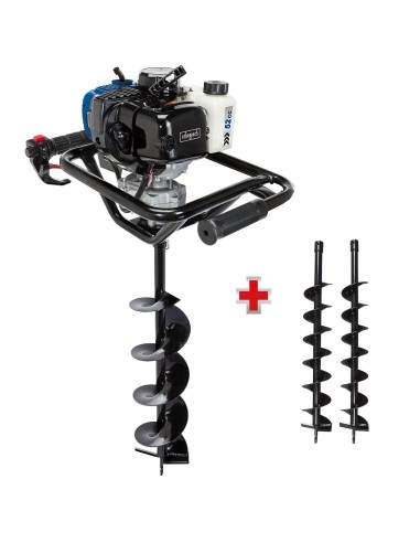 1 - Tariere a essence 52cc 1450w avec 3 meches 100 150 200 mm Scheppach eb2000