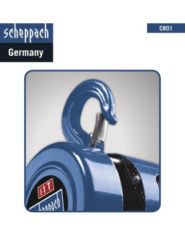 Paranco manuale a catena fino a 1000kg Scheppach cb01 alzata massima 3mt