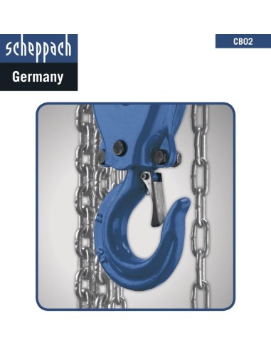 Paranco manuale a catena fino a 2000kg Scheppach cb02 alzata massima 3mt