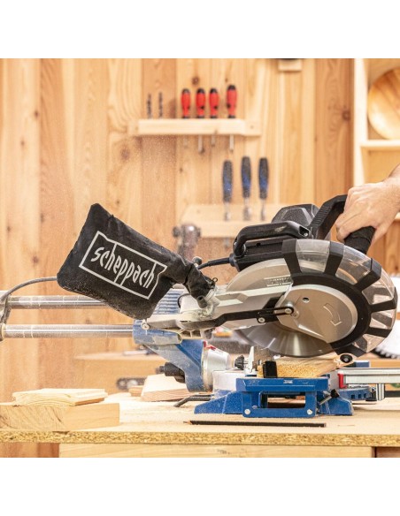 Troncatrice radiale per legno 2200w ø255 Scheppach hm254spx con extra lama