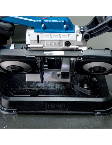 3 - Scie a ruban portable pour metal avec base 1200w Scheppach mbs1200