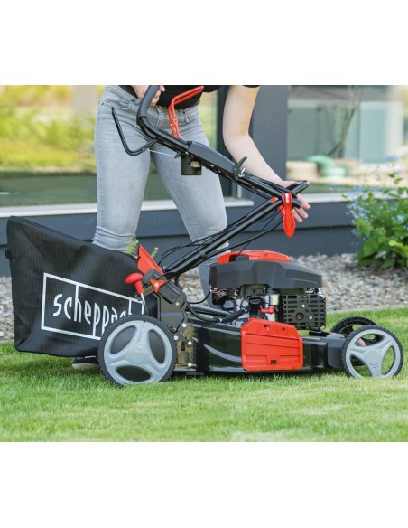 4 - Tondeuse a gazon a essence demarrage electrique 173cc 51cm Scheppach ms173-51e