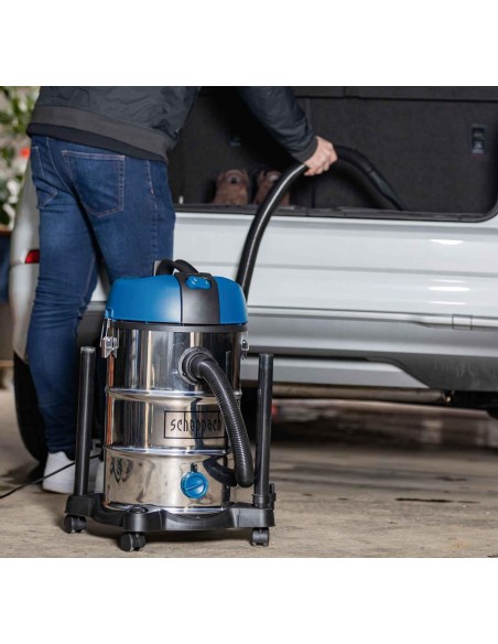 5 - Bidone aspiratutto e aspiraliquidi in inox 30lt Scheppach nts30v2