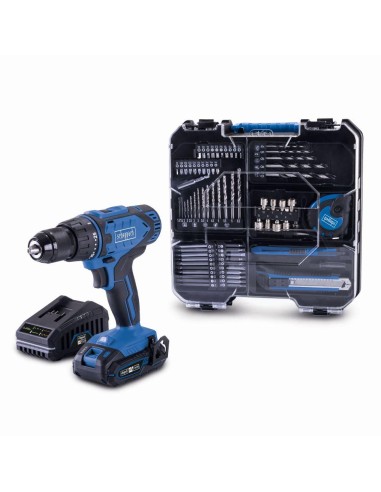 1 - Perceuse visseuse 20v 74pcs 1 batterie chargeur ixes Scheppach c-dtb74/1-x