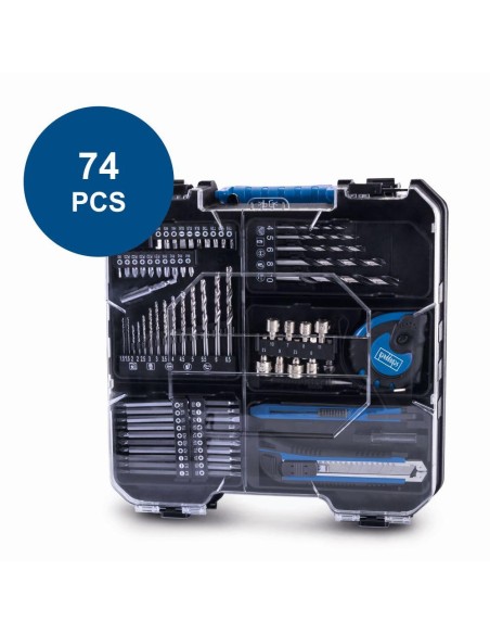 2 - Perceuse visseuse 20v 74pcs 1 batterie chargeur ixes Scheppach c-dtb74/1-x