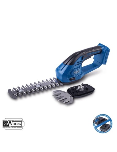 1 - Taille haie et gazon 2en1 20v sans batterie ixes Scheppach c-htgs200-x