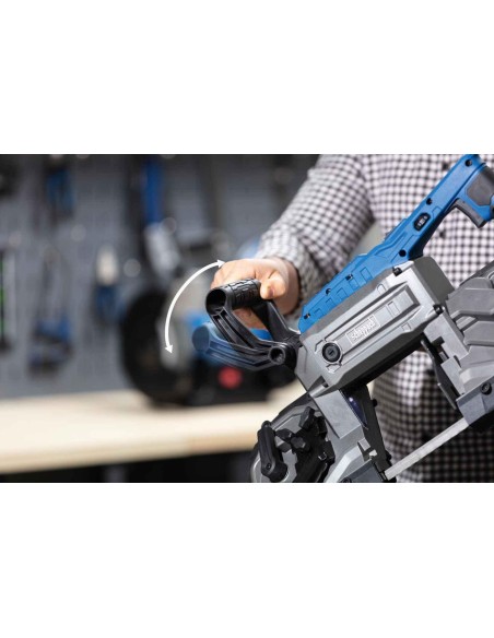 Sega a nastro portatile Scheppach mbs1200xt 1100w per ferro e metallo