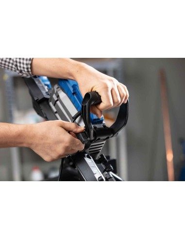 Sega a nastro portatile Scheppach mbs1200xt 1100w per ferro e metallo