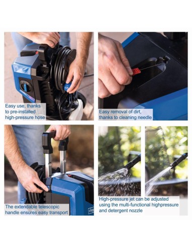 Idropulitrice 180 bar Scheppach hce3000 acqua fredda 480 l/h 2400W
