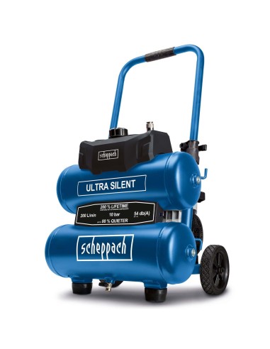 1 - Compresseur d'air super silencieux 20 lt 10 bar Scheppach hc20si-twin