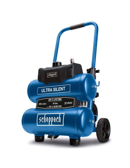 1 - Compresseur d'air super silencieux 20 lt 10 bar Scheppach hc20si-twin