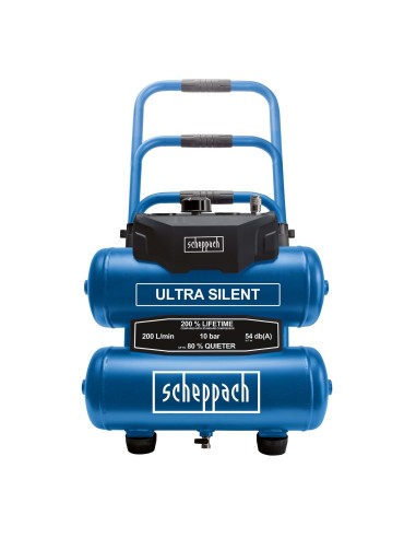 2 - Compresseur d'air super silencieux 20 lt 10 bar Scheppach hc20si-twin
