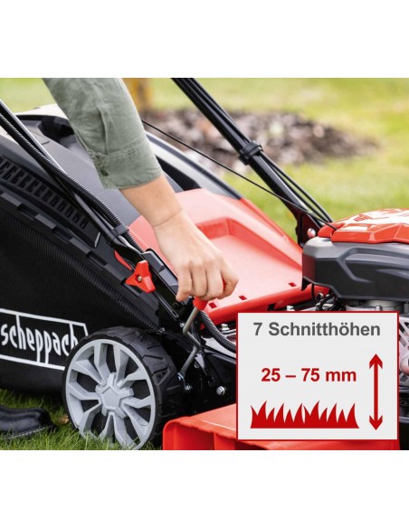 4 - Tondeuse a gazon a essence demarrage electrique 225cc 56cm Scheppach ms225-56e