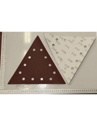 1 - Kit 10 triangles abrasifs grain 100 280x280x280mm a ponceuses murales Scheppach