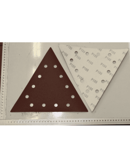 1 - Kit 10 triangles abrasifs grain 100 280x280x280mm a ponceuses murales Scheppach