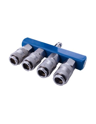 Inverseur d'air comprime a 4 voies avec robinets rapides Scheppach