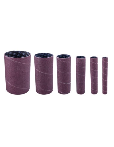 1 - Kit 6 manchons abrasifs gr 80 pour ponceuse a broche osm100 et 600