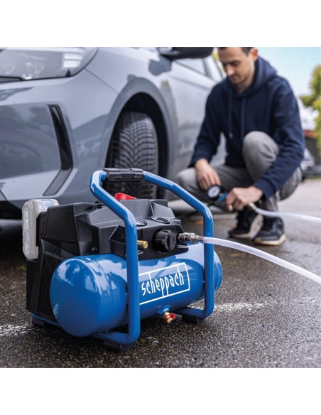 3 - Compresseur a air 6L 2x20V 8 bar sans batteries IXES Scheppach C-ACT160/6-X