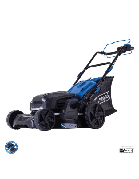 1 - Tondeuse 4en1 brushless 2x20V 47cm sans batterie ixes Scheppach bc-mp470-x
