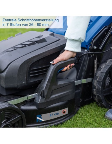 5 - Tondeuse 4en1 brushless 2x20V 47cm sans batterie ixes Scheppach bc-mp470-x