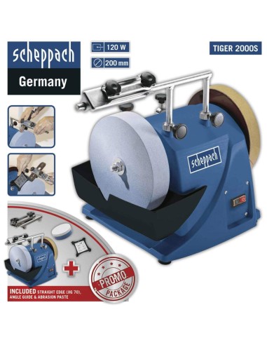 2 - AFFÛTEUSE À EAU WOODSTER COUTEAUX CISEAUX SCHEPPACH TIGER 2000S