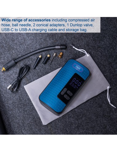 4 - Mini compresseur portable sans fil 8V 10,3 bar 2000 mAh Scheppach ac10/8v